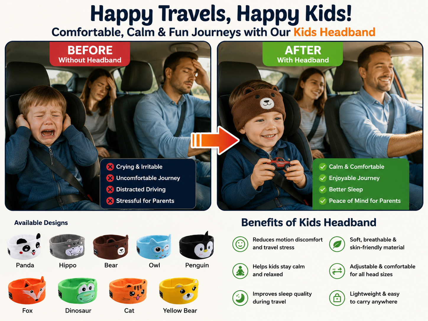 Kids Bluetooth Headband Headphones Wireless Sleep Earphones Music Headband Cute