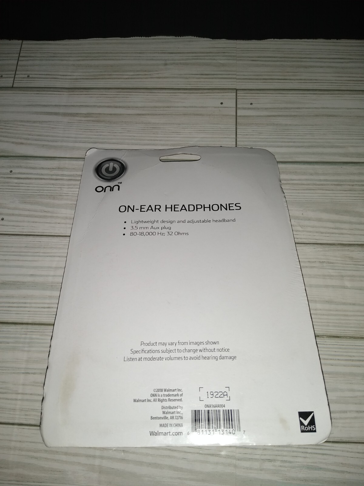 ONN 3.5 mm ON EAR Black Wired HEADPHONES New