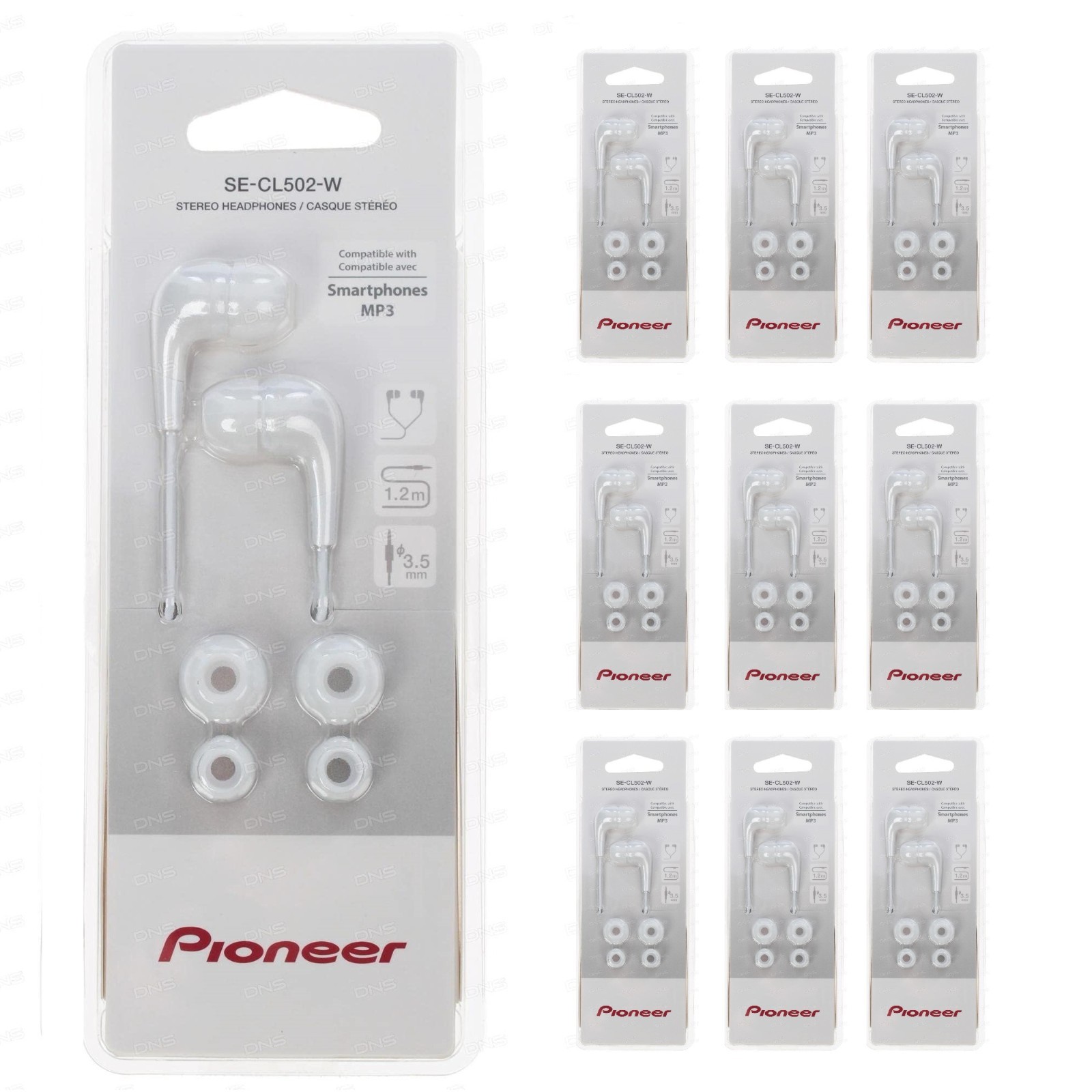 (10-Pack) Pioneer SE-CL502 in-Ear Lightweight Headphones -White (Overstock)