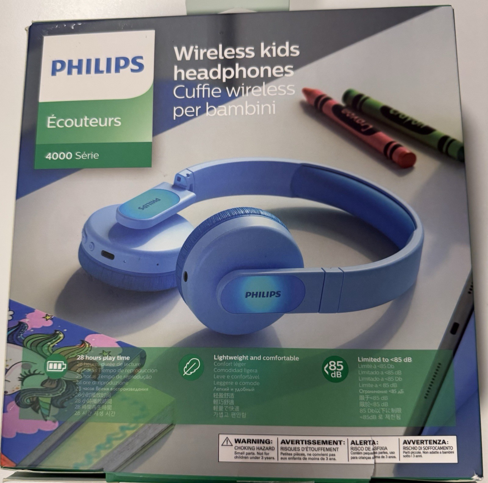 PHILIPS K4206B Kids Wireless On-Ear Headphones-BT-Wired-Parental app control-NEW