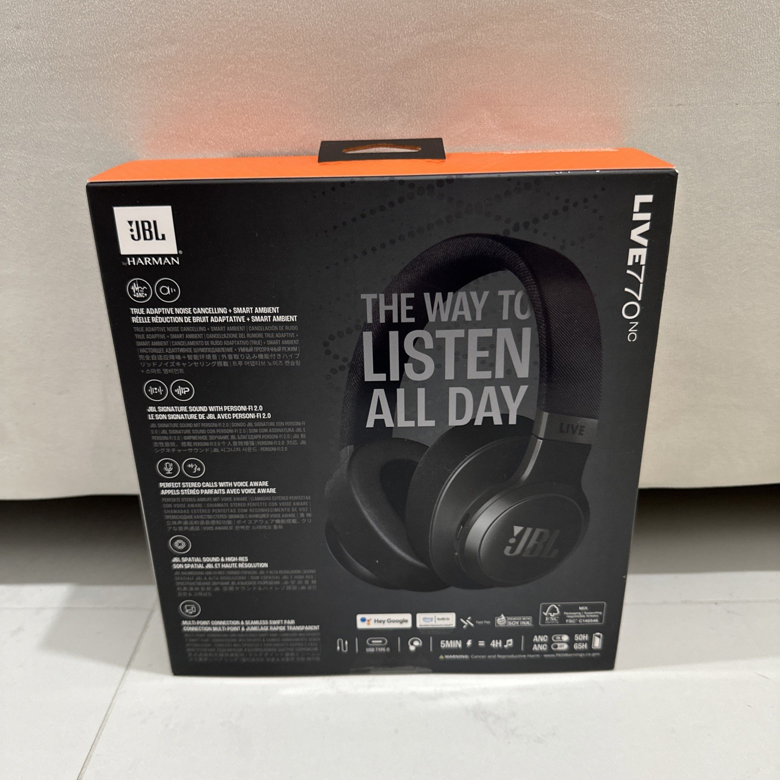 JBL LIVE 770NC Wireless True Adaptive Noise Cancelling Signature Sound By HARMAN