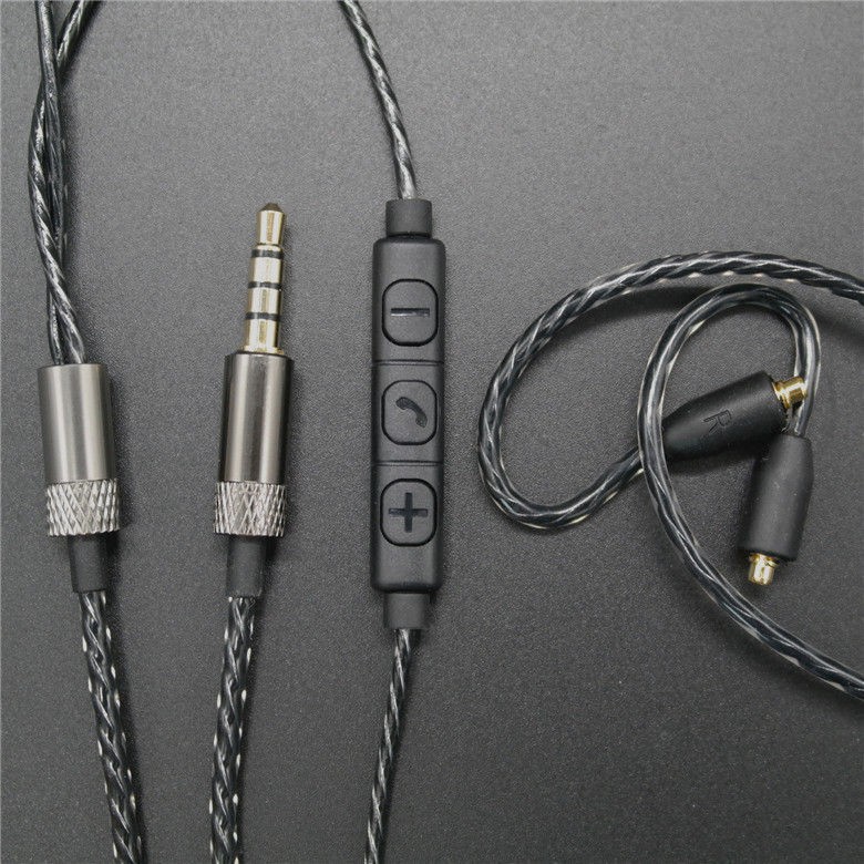 Volume Control MMCX Audio Cable Cord For Shure se215/se425/se535 ue900 W/Mic