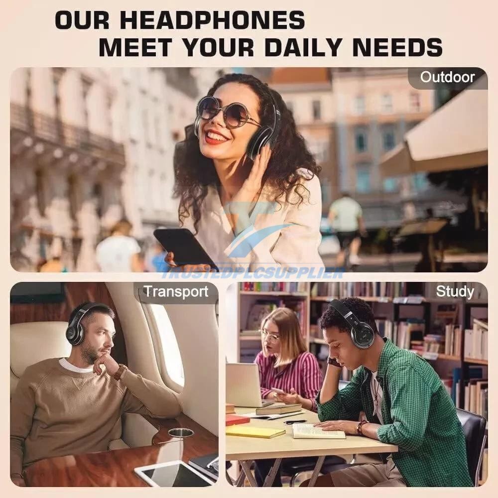 Wireless Headphones Bluetooth Noise Cancelling Stereo Earphones Over Ear Headset