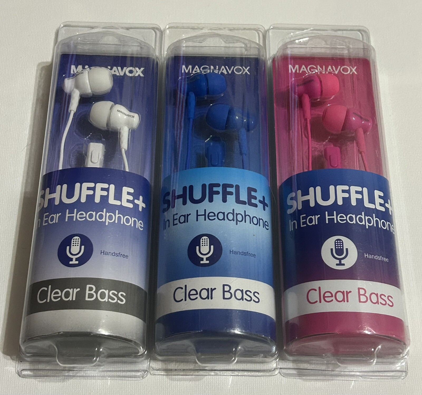 (3) Magnavox Earbuds Shuffle In Ear Headphone Clear Bass Earphones New
