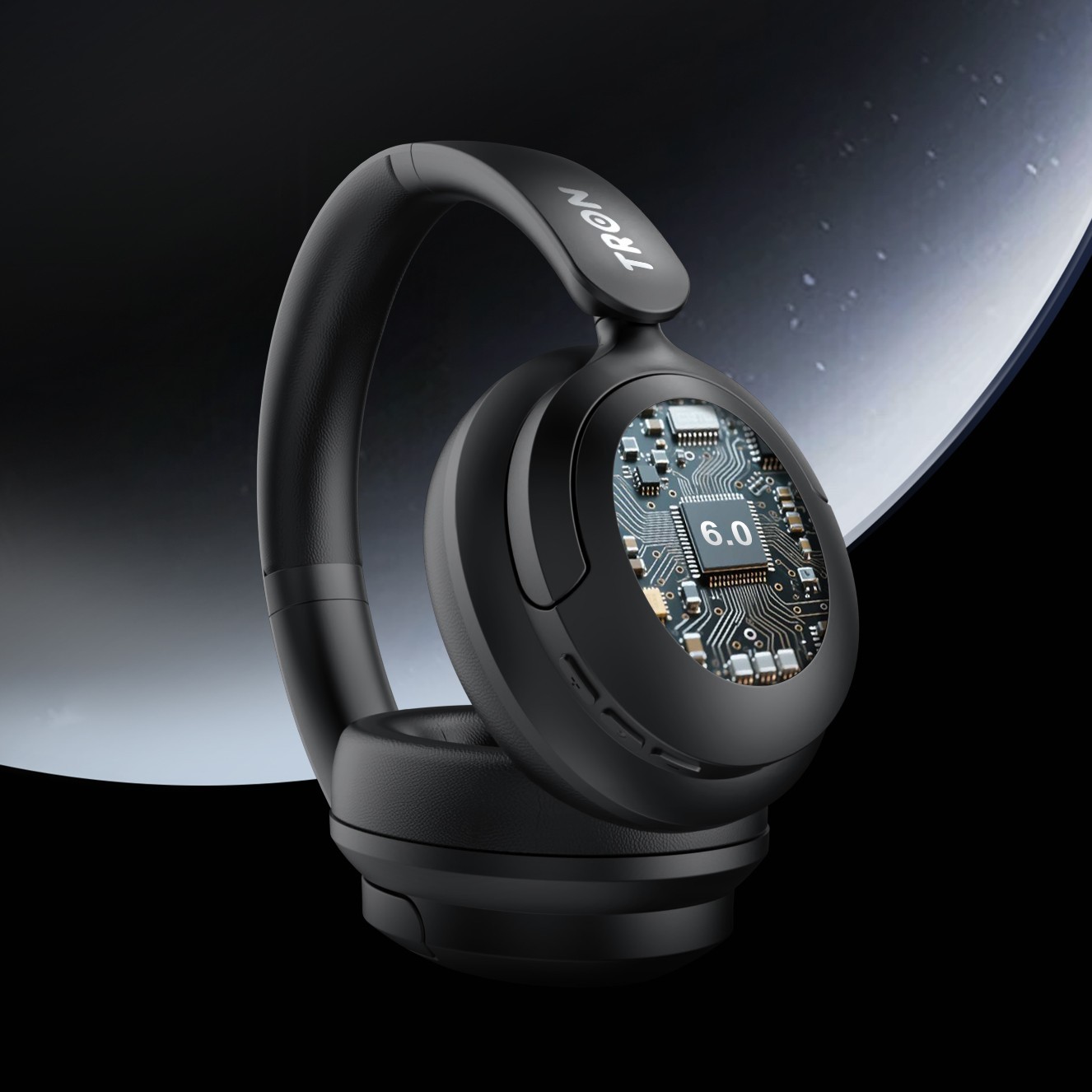 TRON Hybrid Noise Cancelling Headphones, OverEar Wireless Bluetooth Transparency