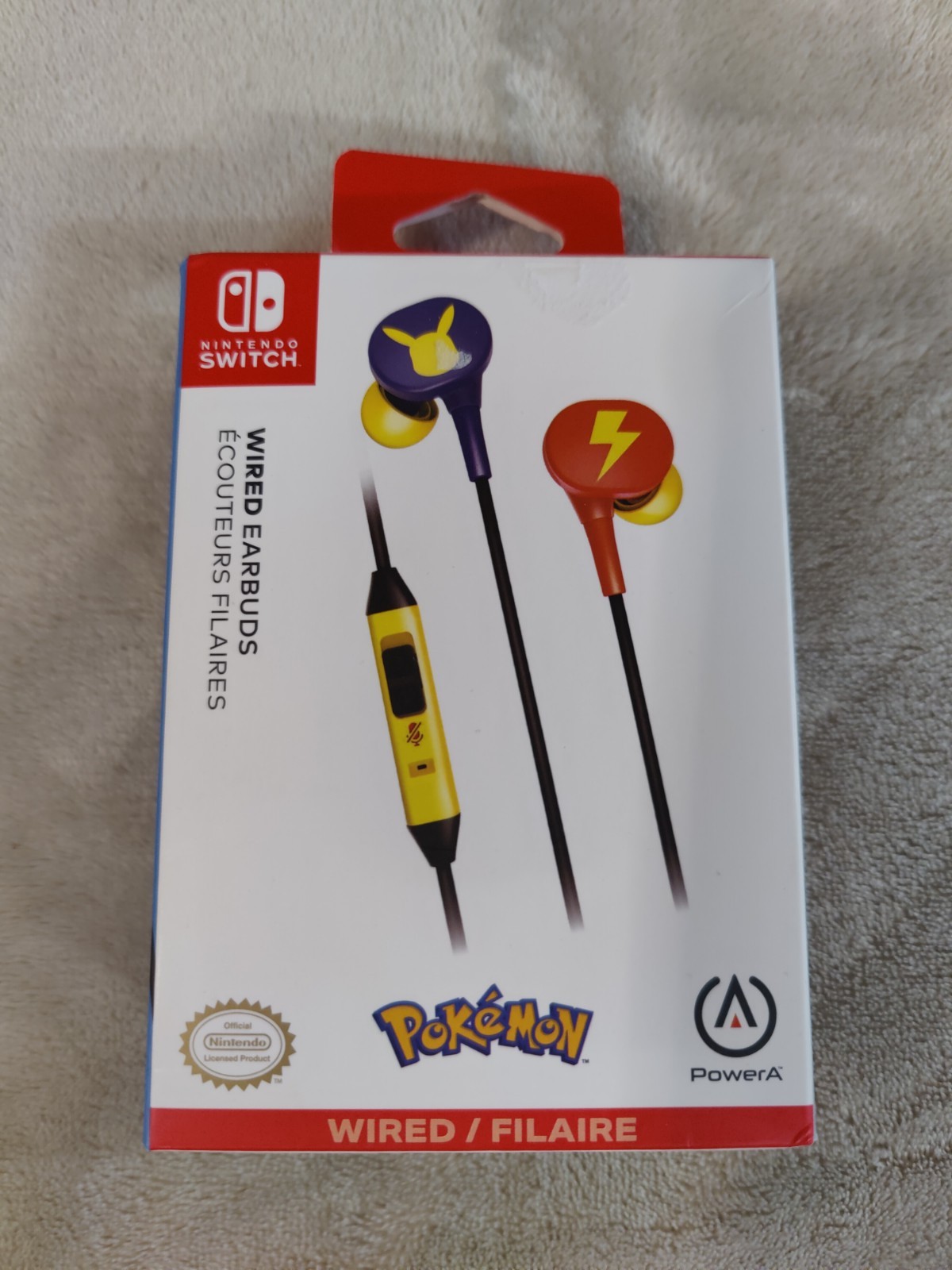 PowerA Wired Earbuds Nintendo Switch Pokemon Pikachu Blossom 3.5 mm Headphones