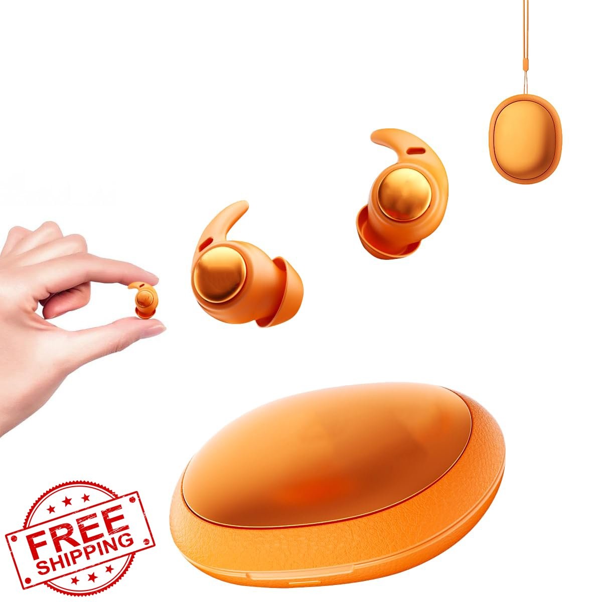 NE76 Sleep Earbuds Bluetooth AI Translation 150 Languages Orange