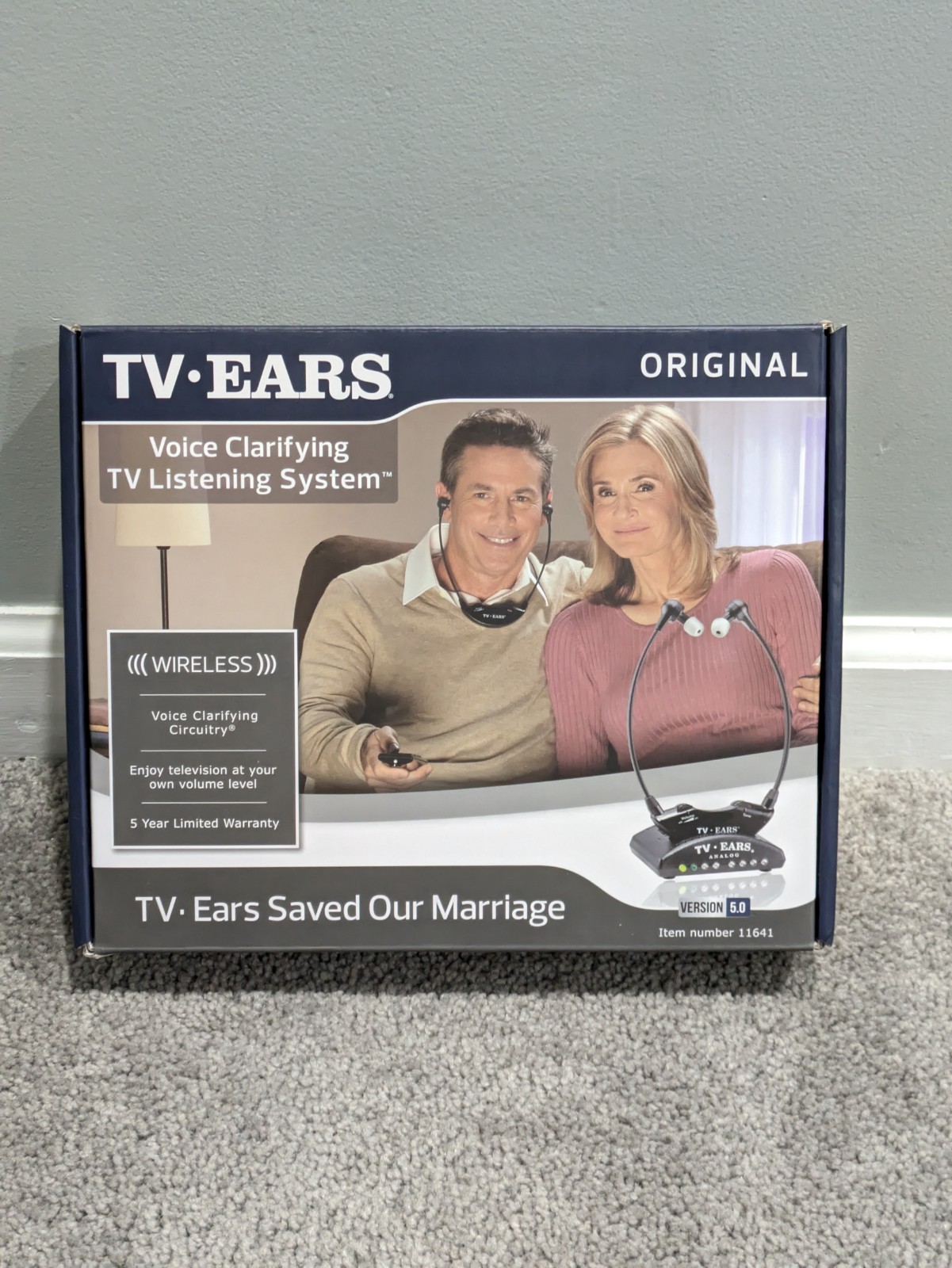 TV Ears Original In-Ear 5.0 Wireless Voice Clarifying Headset System 11641 WORKS