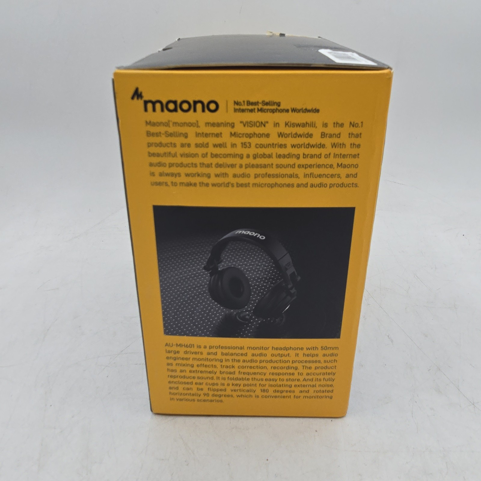MAONO AU-MH601 50MM Drivers Over Ear Studio Headphones Black 10″ Corded