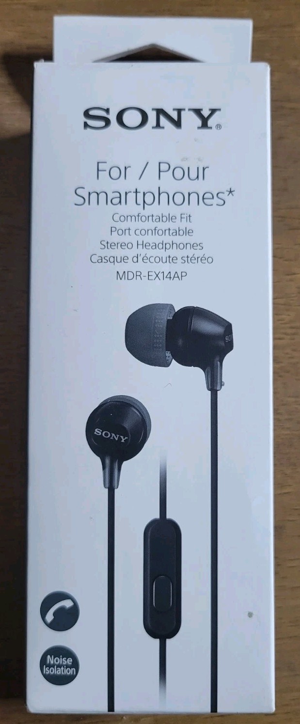 NEW Sony EX14AP Stereo Wired Earbud Headphones MDREX14AP – BLACK