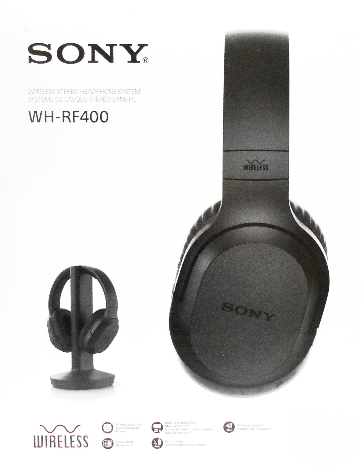 Headphones Sony WH-RF400 Wireless On-Ear Home Theater Headphones – Black