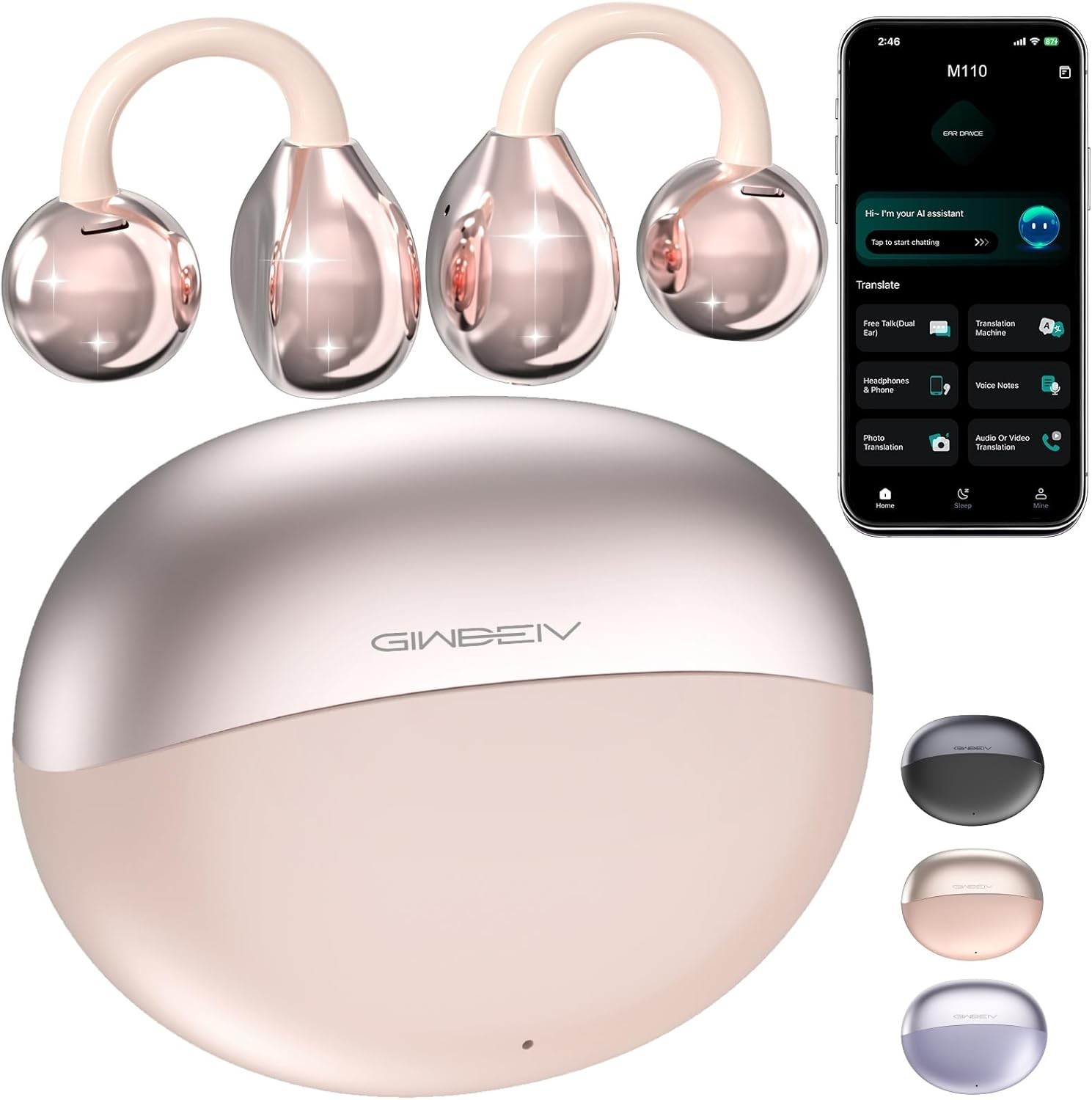 Comfortable Clip-On Earbuds with Multi-Language Support for Various Scenarios