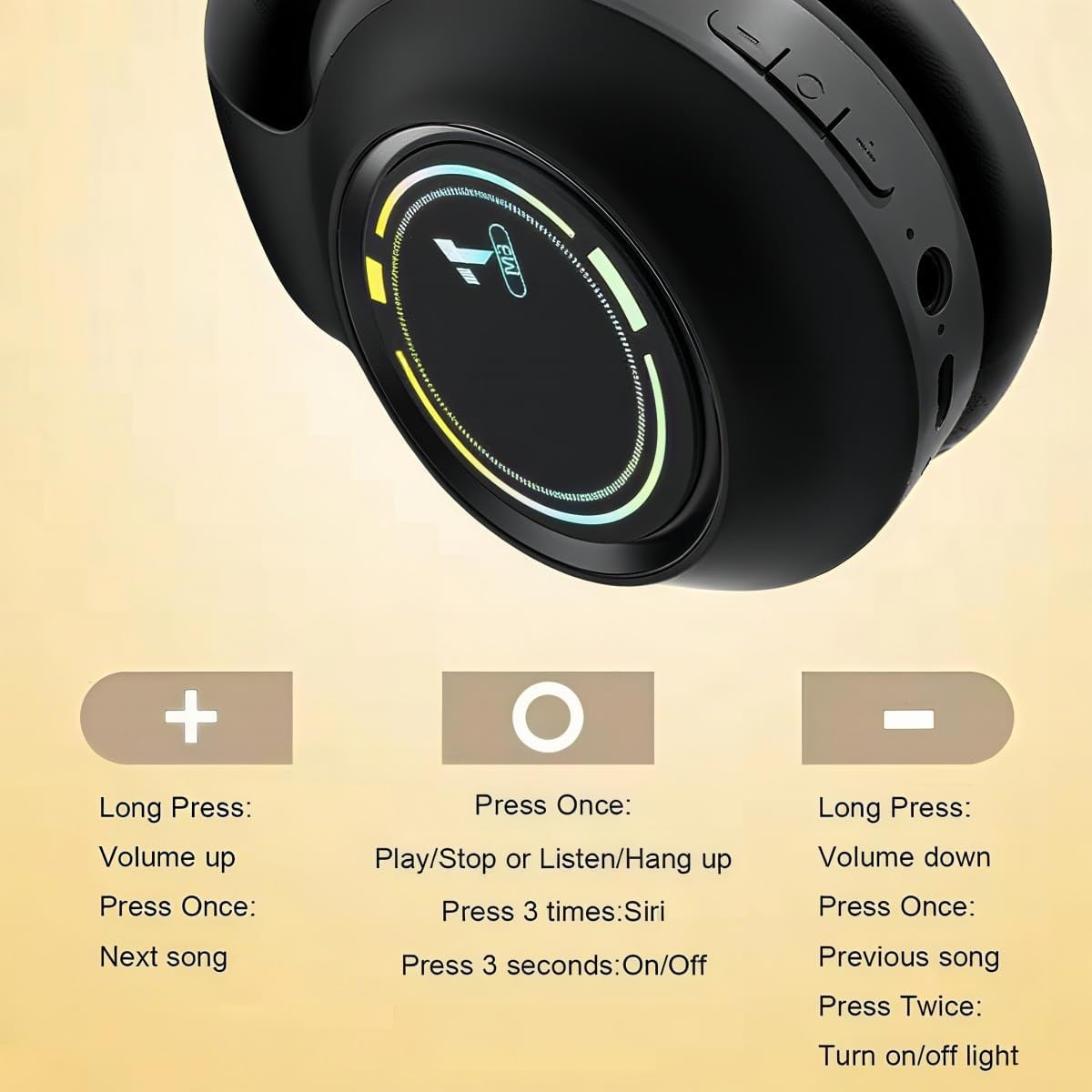 Bluetooth Headphones over Ear,Wireless Headphones Low Latency, Hands-Free Calls,