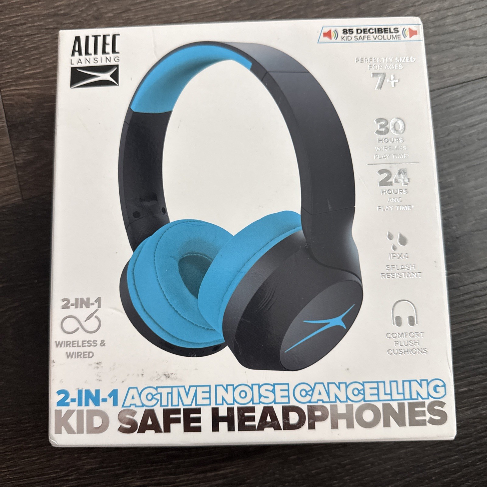 Altec Lansing 2 In 1 Active Noise Canceling Kid Safe Wireless Headphones