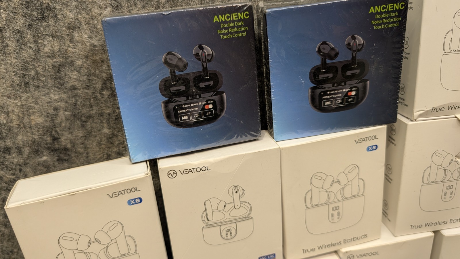 13 x VEATOOL Bluetooth 5.3 Noise Reduction ANC/ENC Earbuds – Mixed Lot ?New?