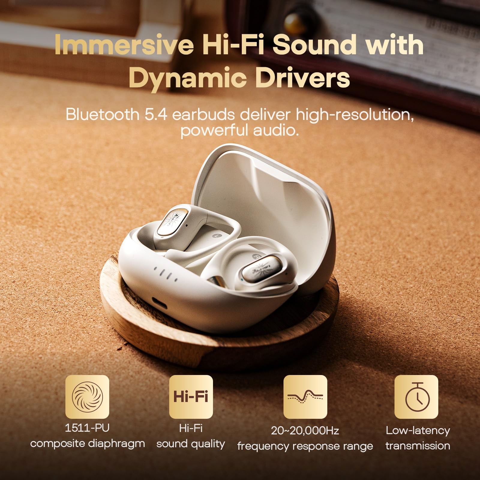 Kiwi Ears Attiva OWS Wireless Earbuds, Open Ear Bluetooth 5.4 Headphones with…