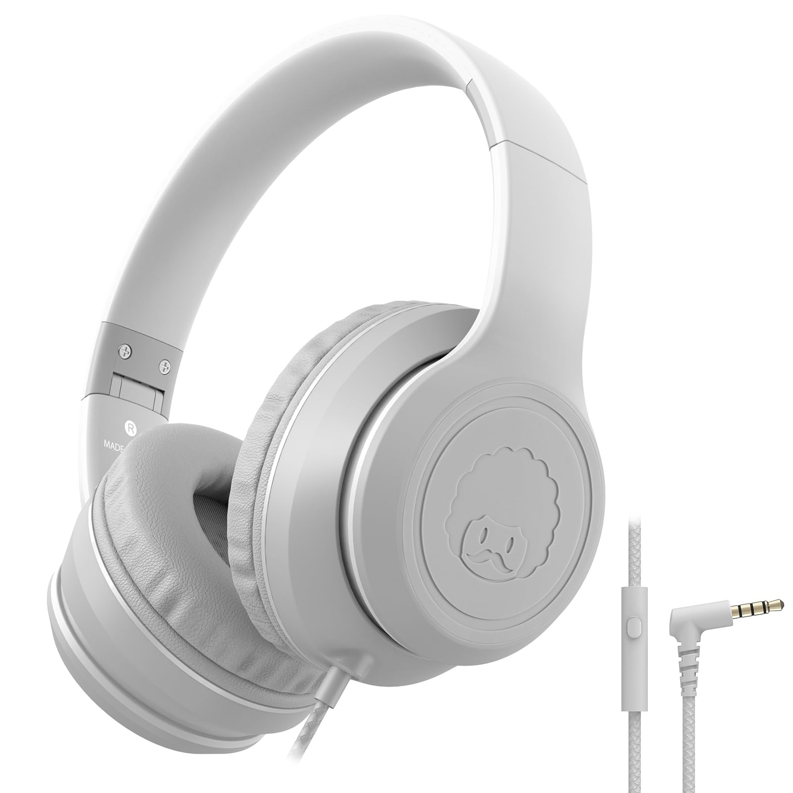 L22 Wired Headphones for Kids Girls Boys Women with Microphone, Foldable Ster…