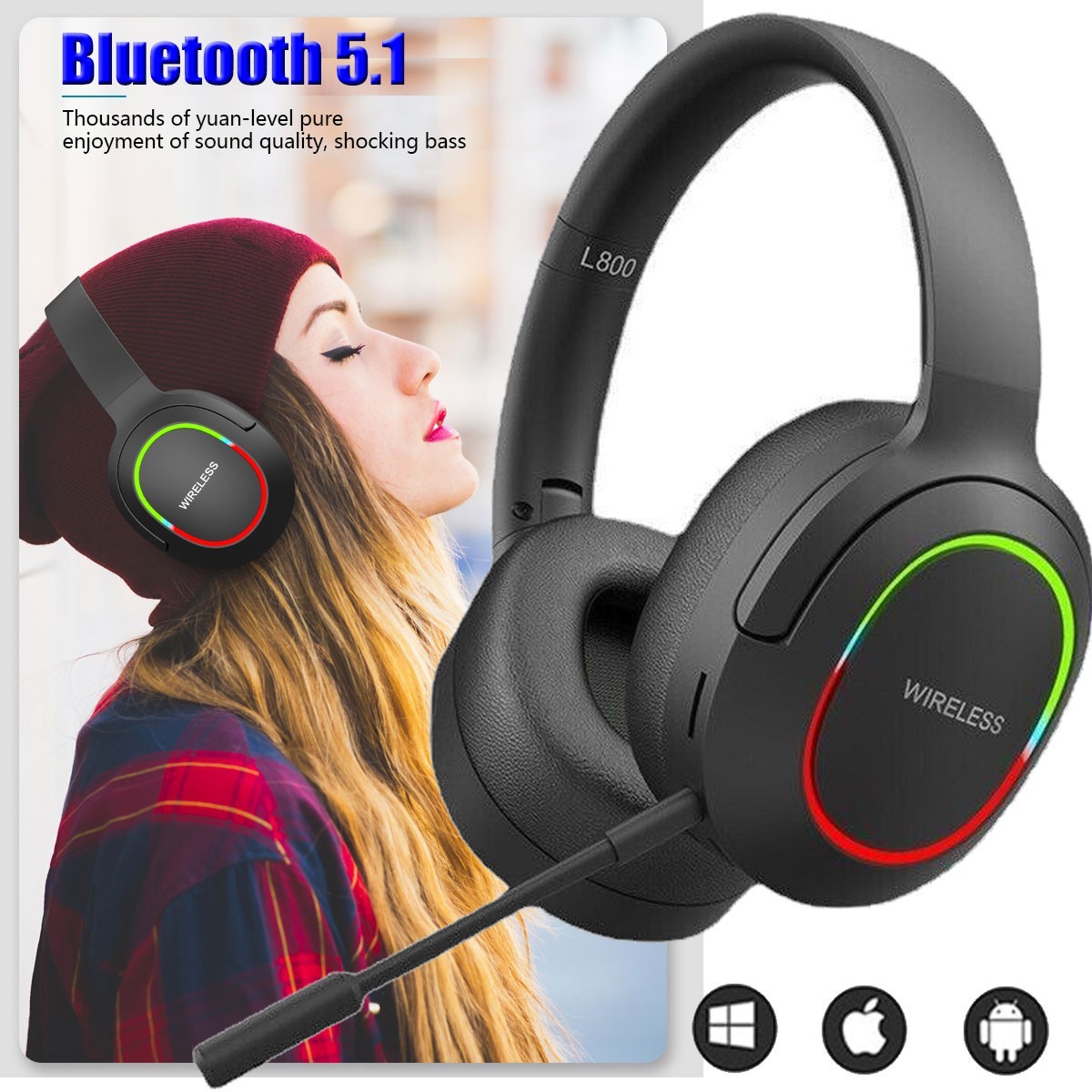 Super Bass Wireless Bluetooth Headphones Foldable Stereo Earphones Headsets Mic