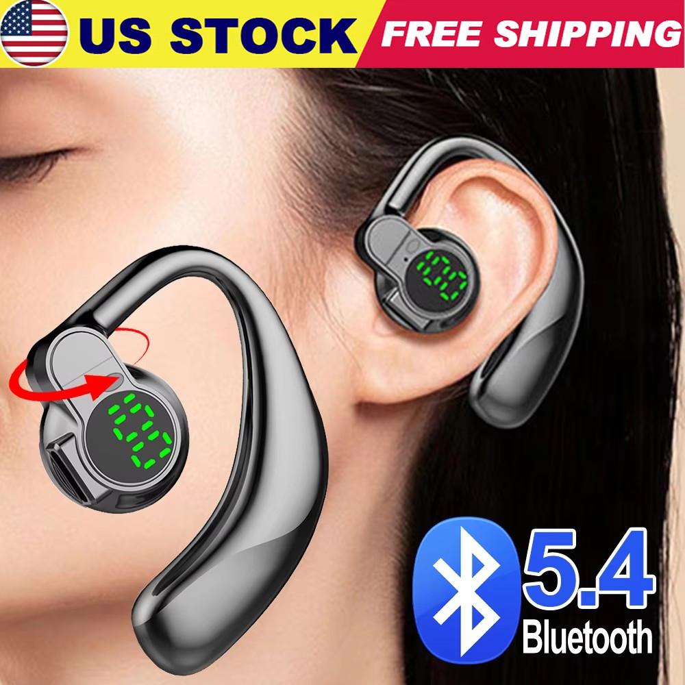 Wireless Bluetooth 5.4 Earpiece Trucker Headset Driving Noise Cancelling Earbuds