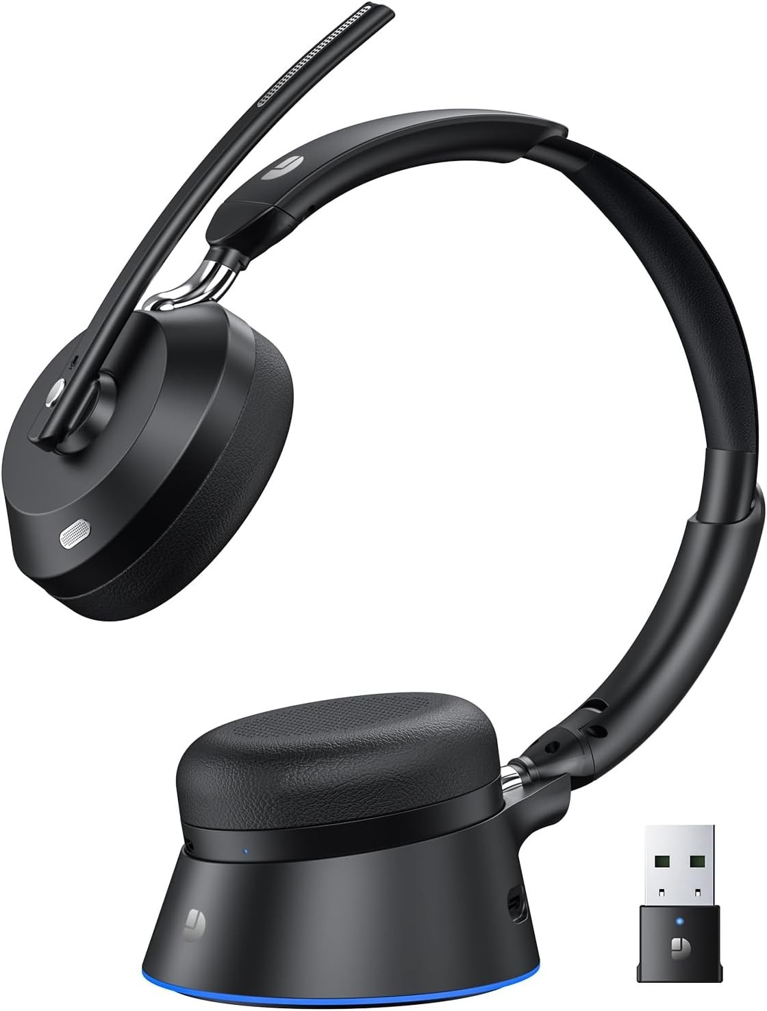 Wireless Headset with Mic for Work, Noise Cancelling Bluetooth Headset with Micr