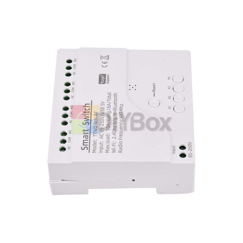 10PCS 4 Channel 433MHz Wifi Smart Switch Module For Tuya APPAC85V-250V/Micro USB