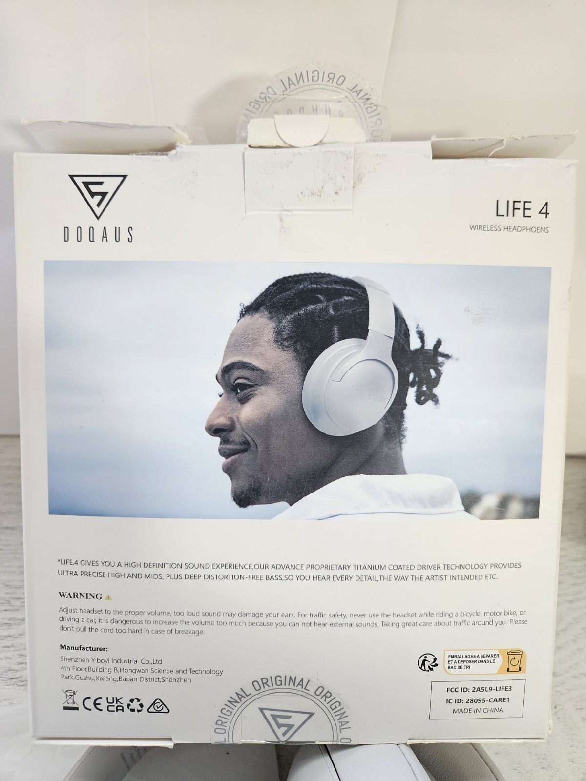 NEW Doqaus Life 4 Wireless Headphones Light Grey Gray Open Box New