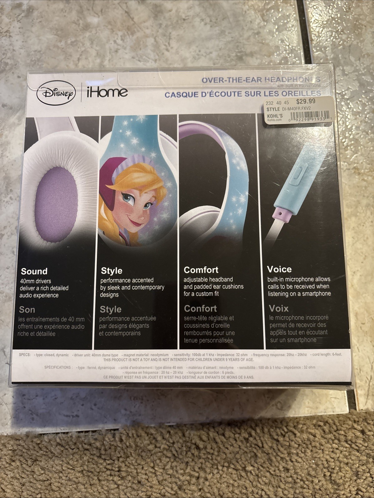 Ihome Disney Frozen Over the ear headphones New in box