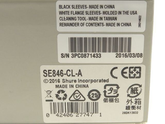 SHURE SE846CL-A Sound Isolating Earphone Balanced Armature Type Clear Color