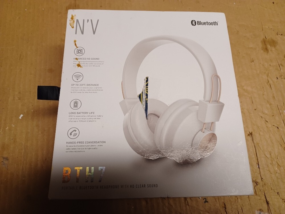 N’V BTH7 Portable Bluetooth Headphone HD Clear Sound 33ft Distance Long Battery