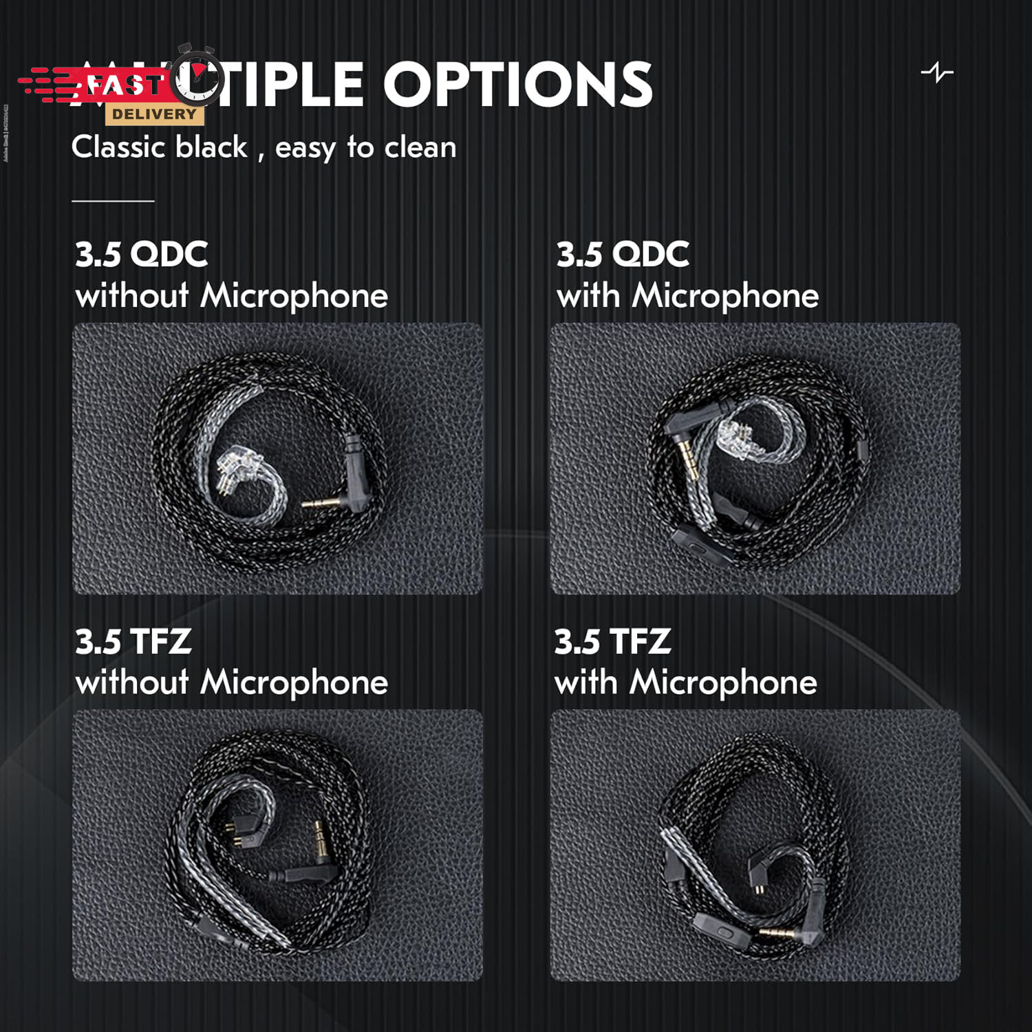 KZ ZS10 PRO in Ear Monitor Earphone Cable, 2Meter Long IEM Cable with Mic, CCZ 4