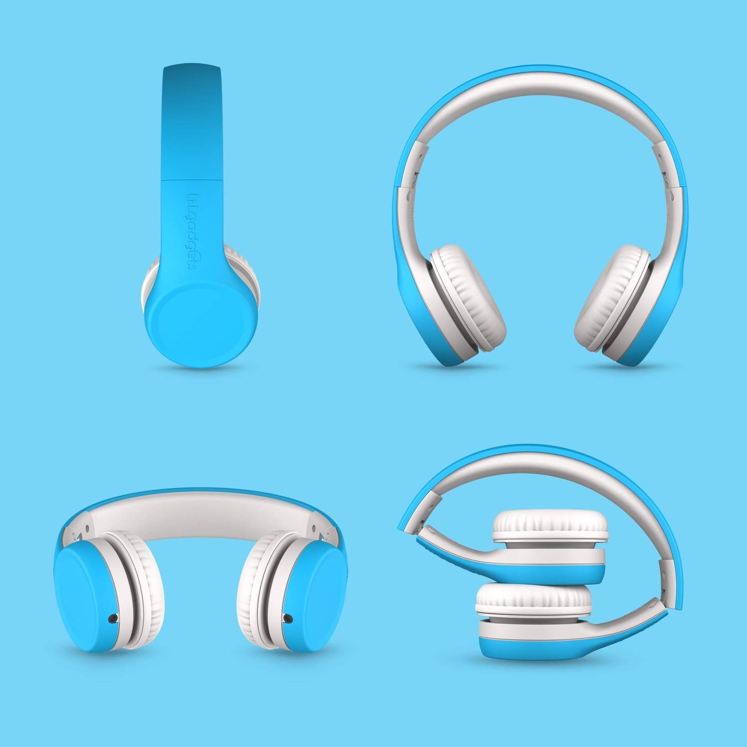 LilGadgets Connect+ Foldable Headphones, Adjustable Fit Soft Touch Padding fo…