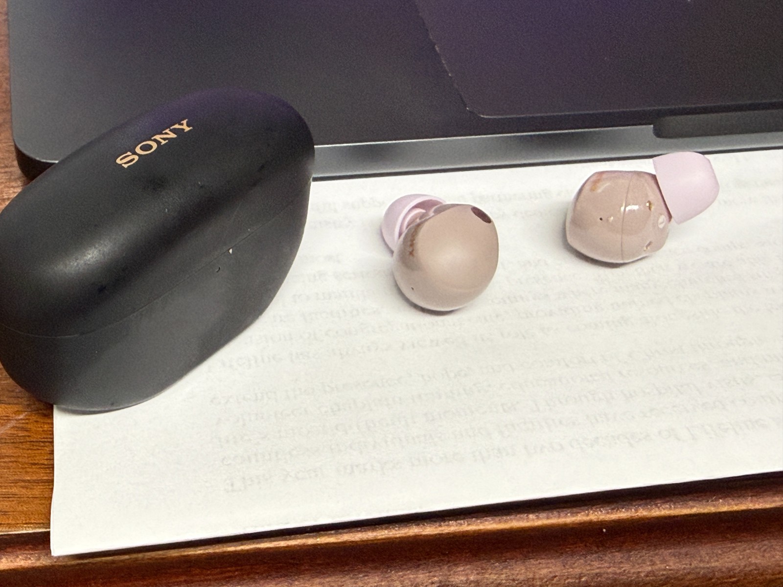 Sony WF-1000XM5 Earbuds Wireless Noise Cancelling – Smoky Pink – Black Case