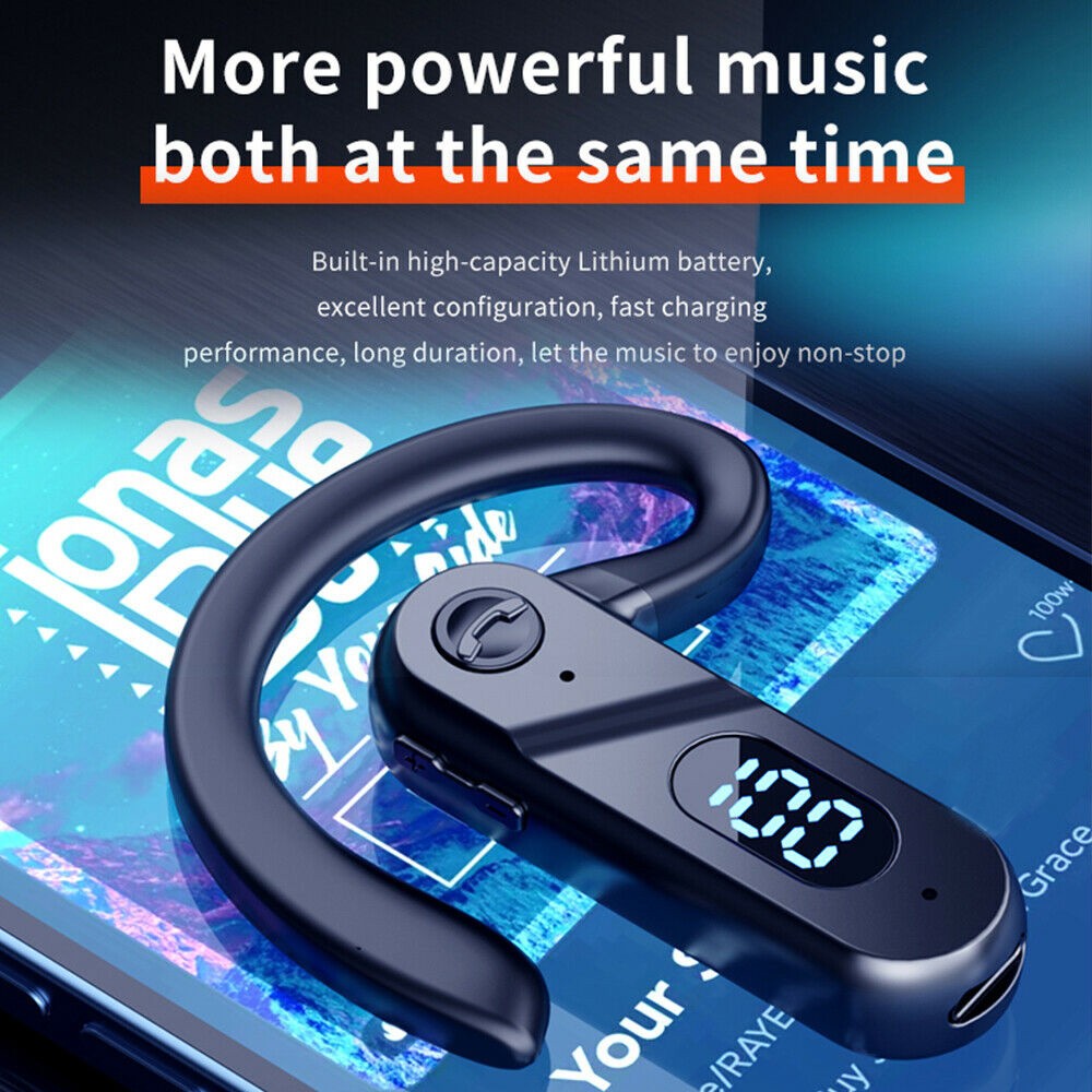 Wireless Bluetooth 5.2 LED Earpiece Headset Noise Cancelling Earbuds Waterproof