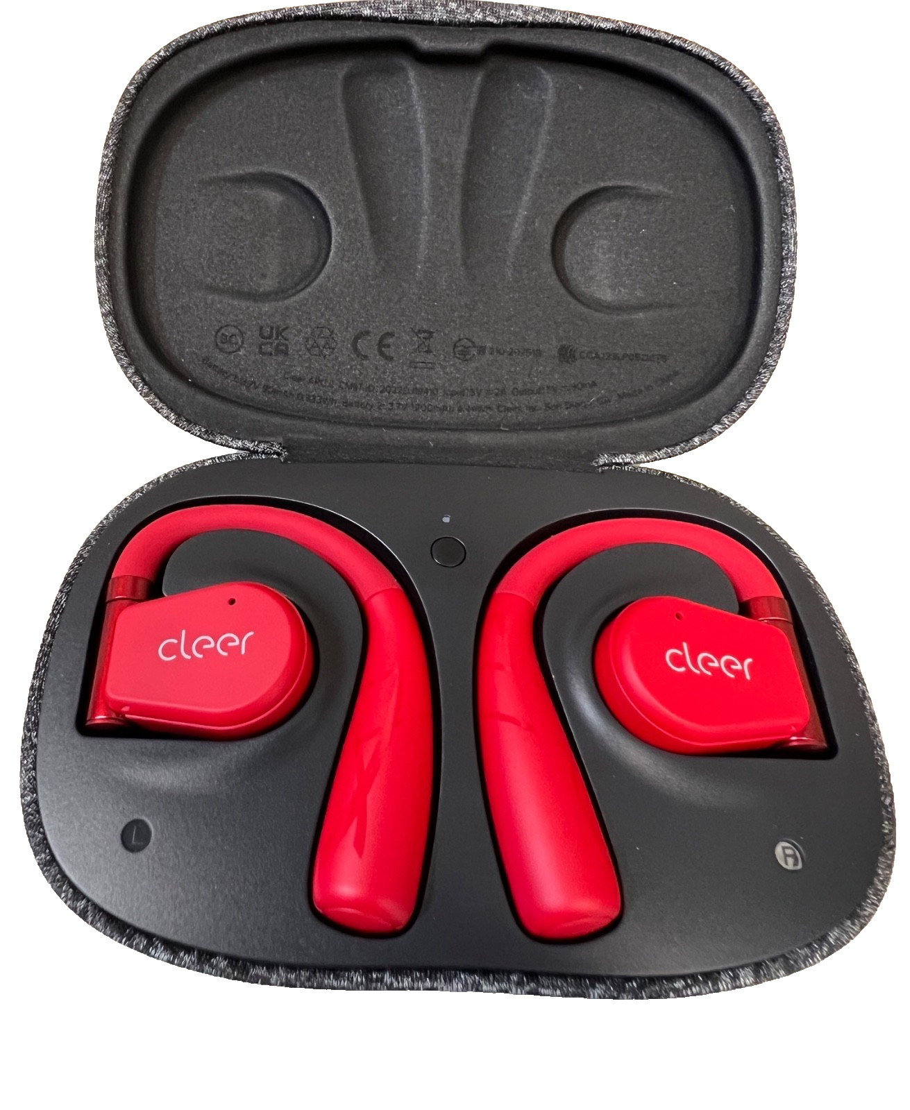 Cleer Arc II Sport Earbuds-Red on Red Open Ear Smart Wireless Headphones-NEW