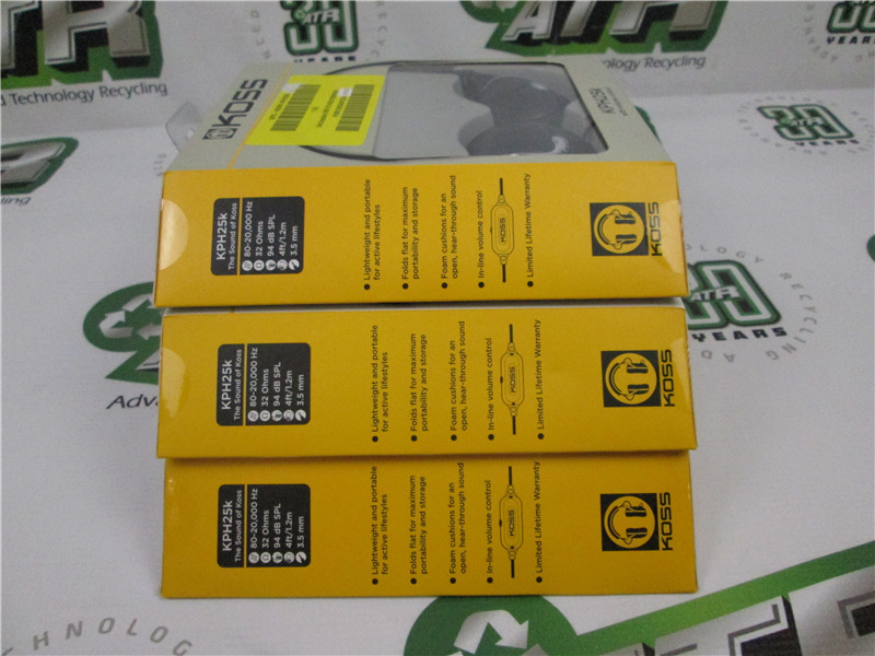 KOSS KPH25k On-Ear Headphones 80-20,000 Hz 94 dB SPL New Sealed Boxes Lot of 3