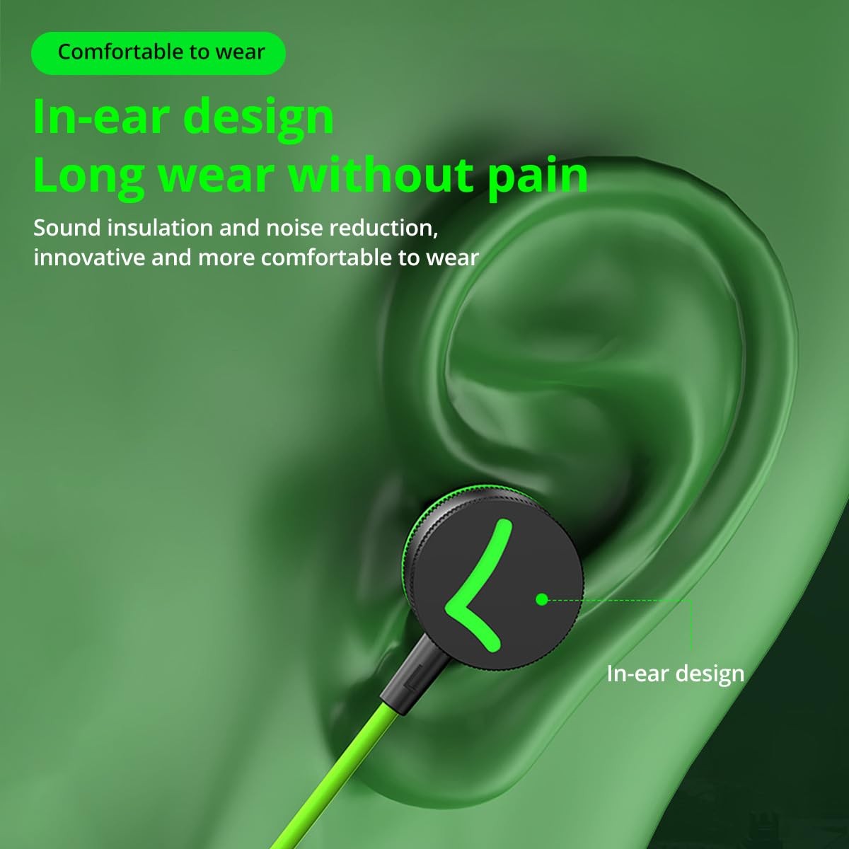 USB-C Headphones with Microphone, Wired Earbuds Magnetic in-Ear Type C Red