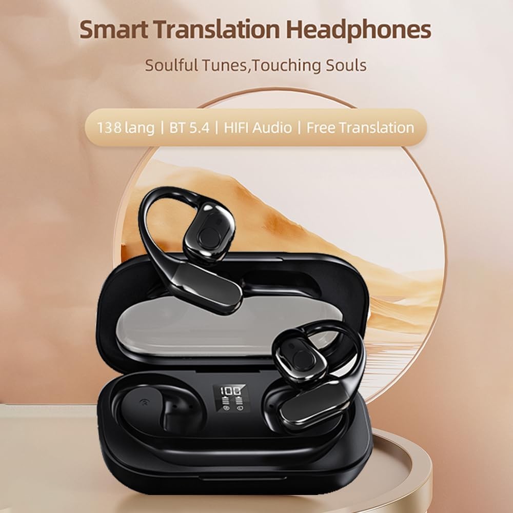 3-in-1 Translation Earbuds 138 Languages, Bluetooth Earphones for Music Calls