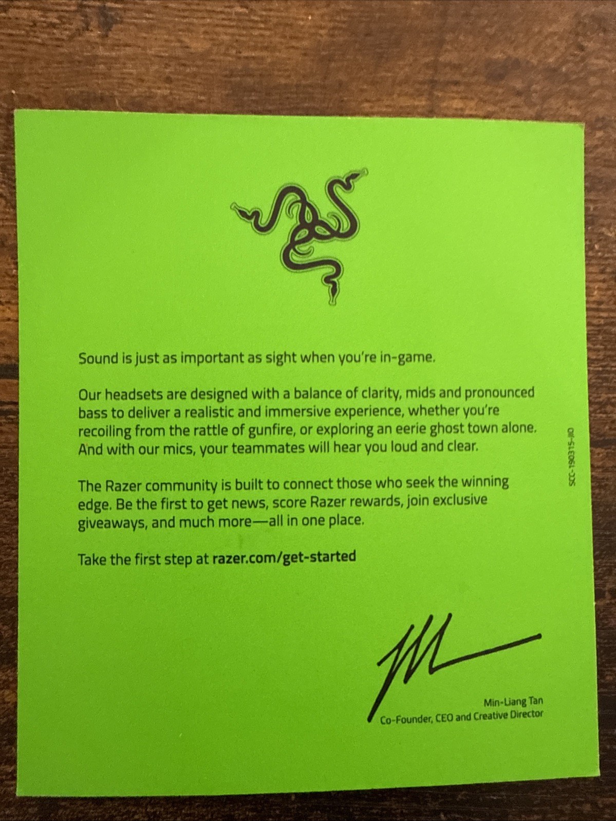 Razer Headset 7.1 Surround Sound Code Scratch off Card ONLY!