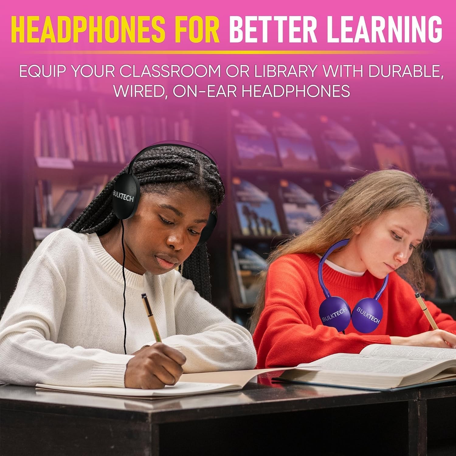 Comfortable On-Ear Rubber Headphones for Kids & Adults – 3.5mm Audio Jack