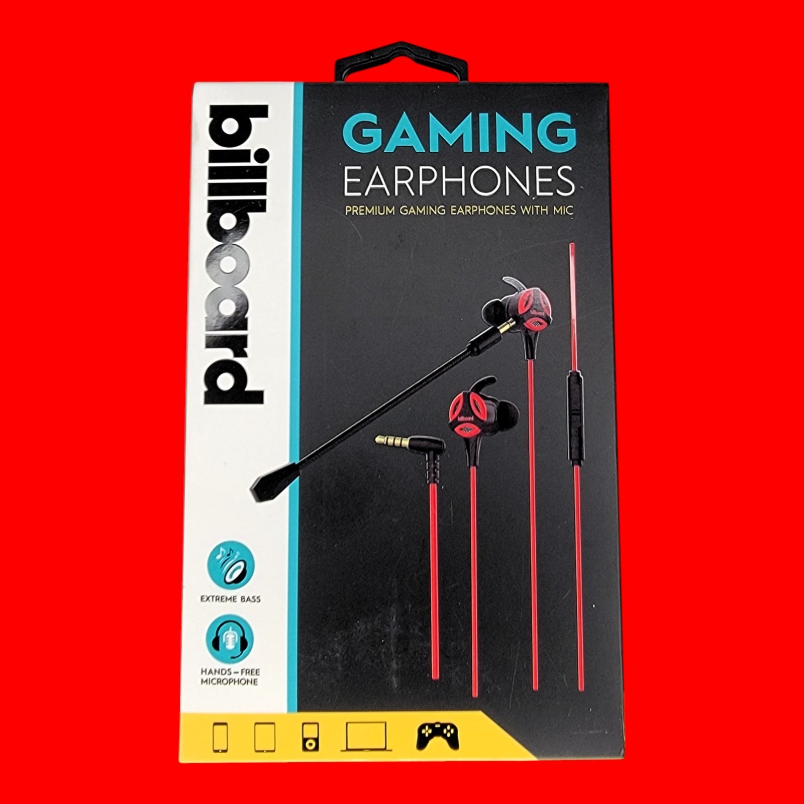 Billboard Gaming Earphones Lot BB2846 BB2847 BB2848 Wired Mic Headset 3 Pack New