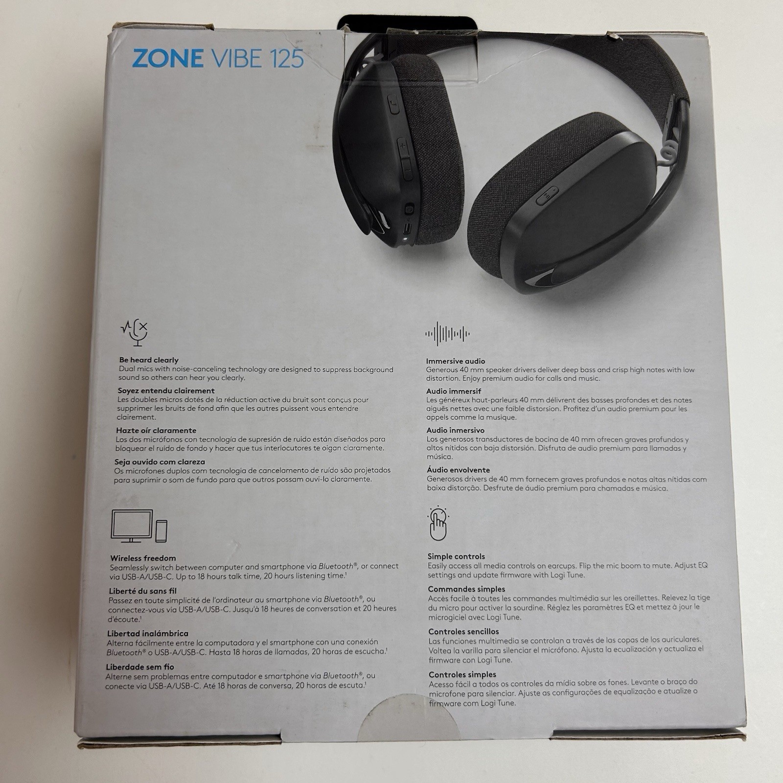 Logitech Zone Vibe On Ear Wireless Headphones – Graphite Gray