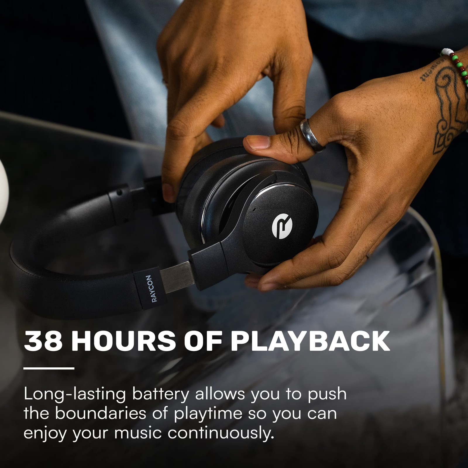 Raycon Everyday Bluetooth Headphones – Over The Ear, One Size Fits All, White