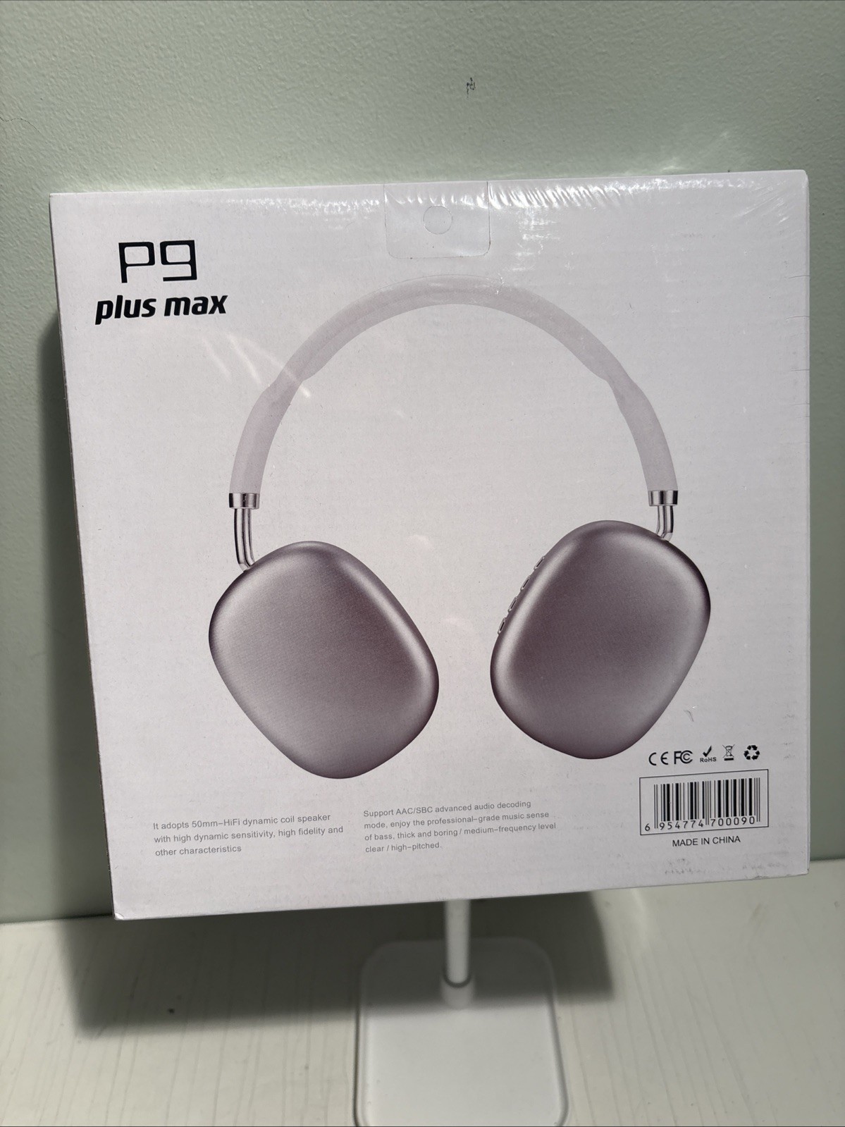Brand New & Sealed P9 Plus Max Wireless Bluetooth Headphones! Grey/White