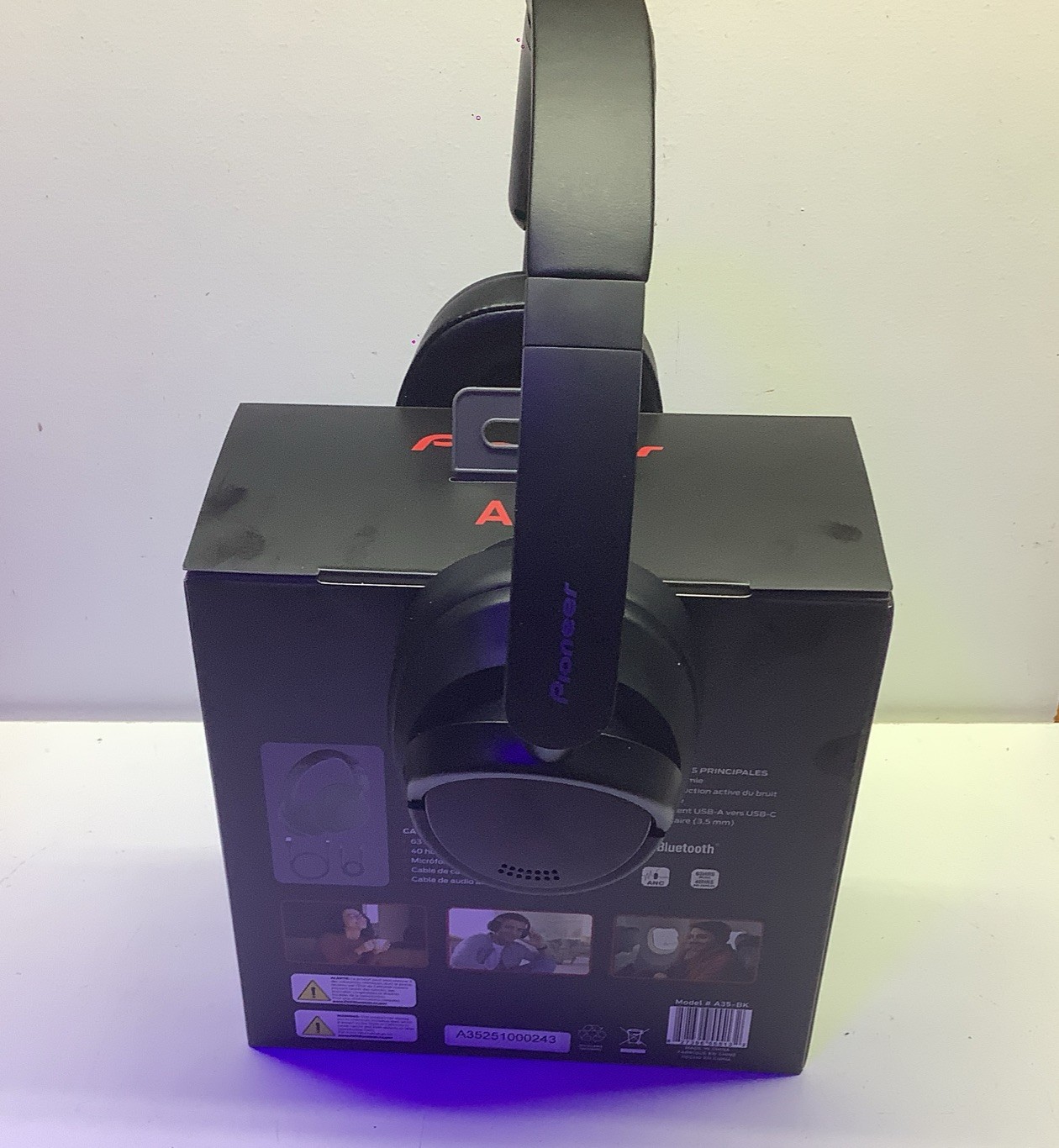 Pioneer A35-BK Bluetooth Headphones ANC USB-C Black Built-In Mic Over-Ear