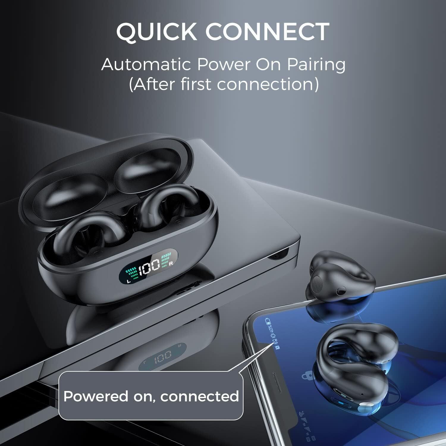 Wireless Bluetooth 5.3 Headset TWS Earphones Earbuds Stereo Headphones Ear Hook