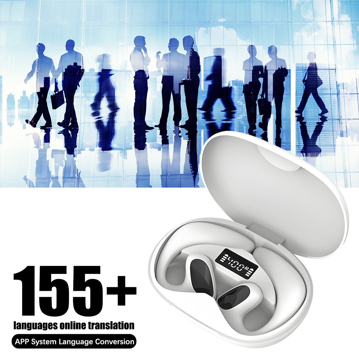 155+Languages Translator Earbuds Real Time Translator Earphones Smart Voice New