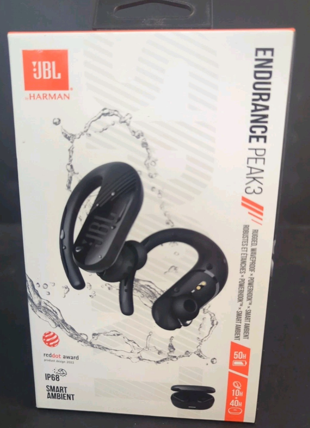 NEW – JBL Endurance Peak 3 True Wireless Bluetooth In-Ear Sport Headphones Black