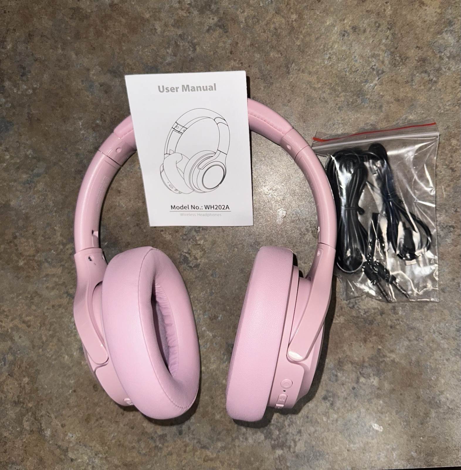 BERIBES Bluetooth Headphones Over Ear Music Talk 65 Hrs. Range 33 Ft. Pink NWB