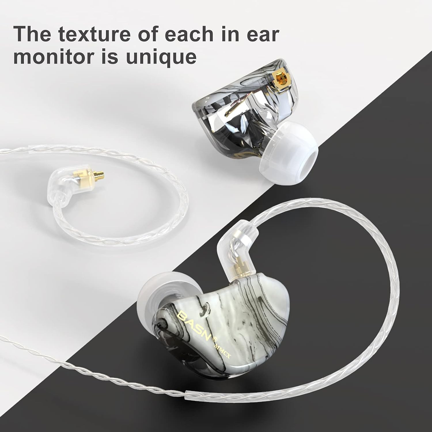 MMCX Triple Driver In-Ear Monitors with Rich Bass, Hifi Stereo IEM Earphones wit