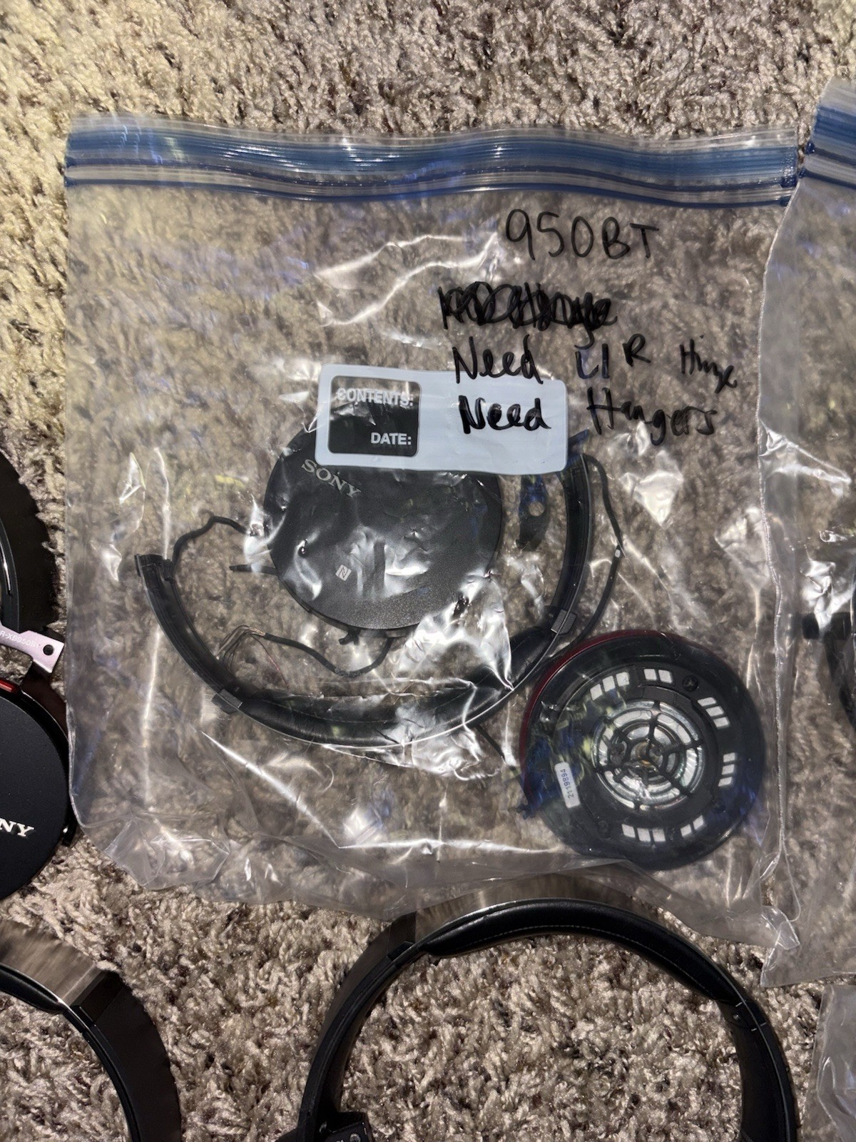 Sony Headphones Lot, XB950B1/T Over-Ear, For Parts & Repair Only